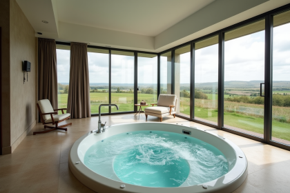 Suite luxueuse avec jacuzzi privé vue campagne Normandie